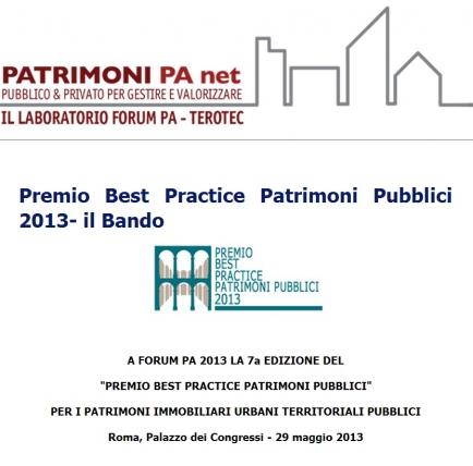 Premio Best Practice Patrimoni Pubblici 2013